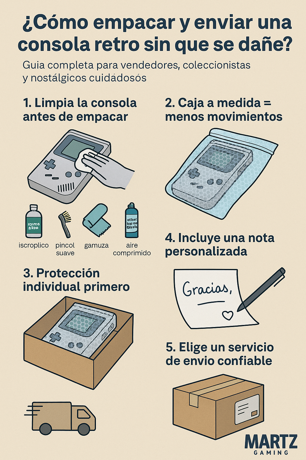 📦 ¿Cómo empacar y enviar una consola retro sin que se dañe?