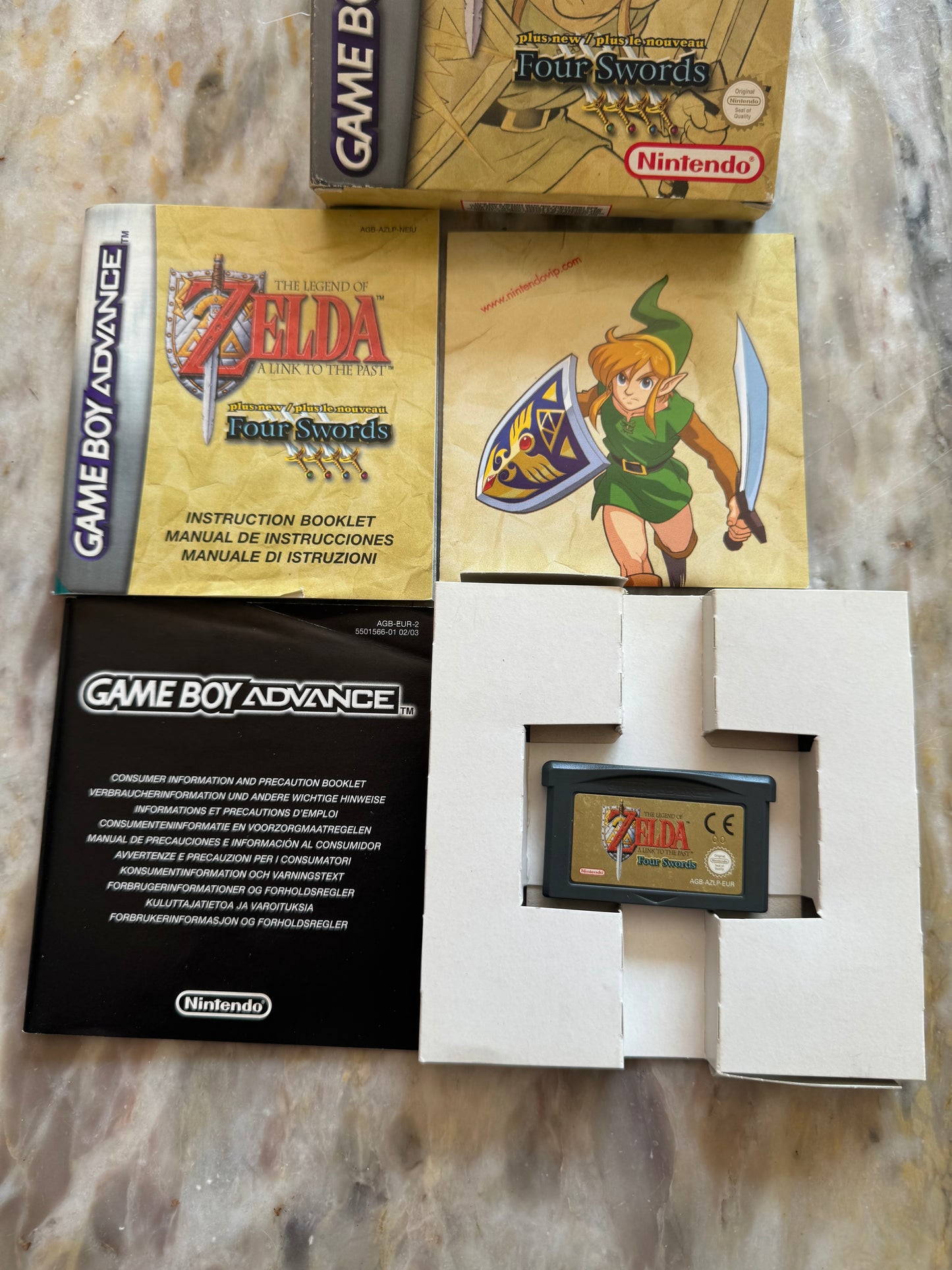 🛡️ The Legend of Zelda: Four Swords – Game Boy Advance (Completo en Caja, PAL España)