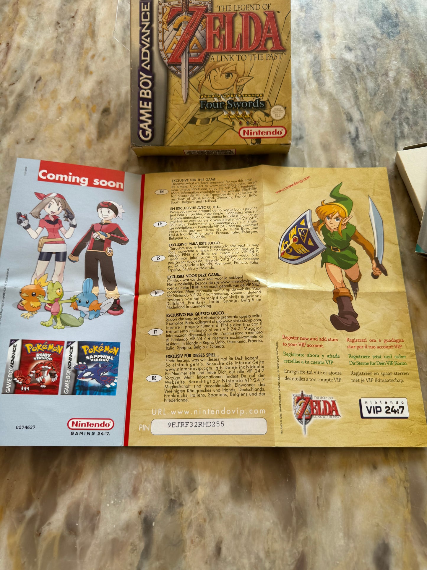 🛡️ The Legend of Zelda: Four Swords – Game Boy Advance (Completo en Caja, PAL España)