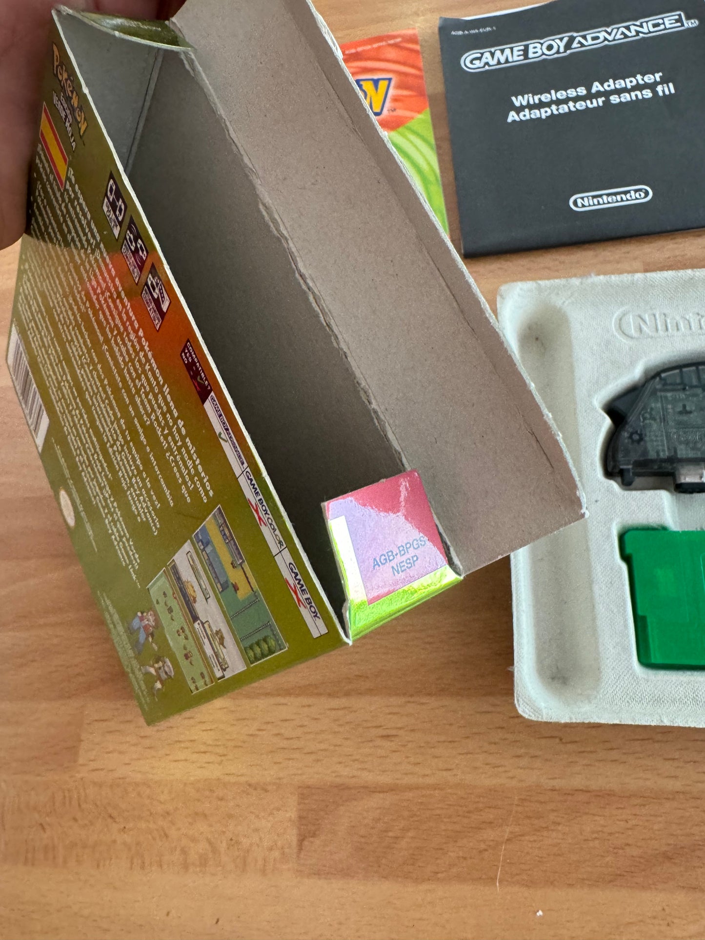 Pokémon Edición Verde Hoja GBA Completo Caja Original + Adaptador Inalámbrico PAL España