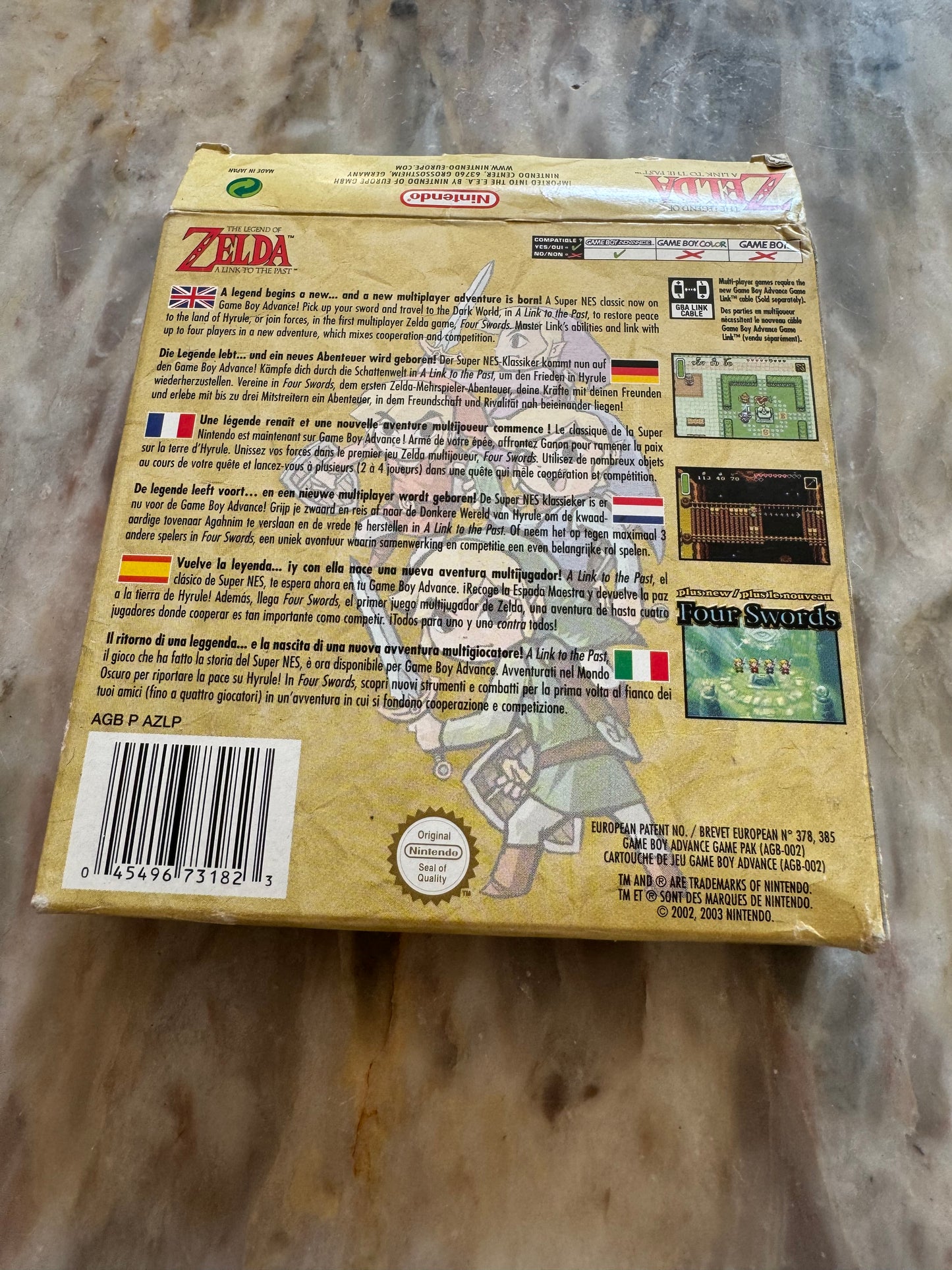 🛡️ The Legend of Zelda: Four Swords – Game Boy Advance (Completo en Caja, PAL España)