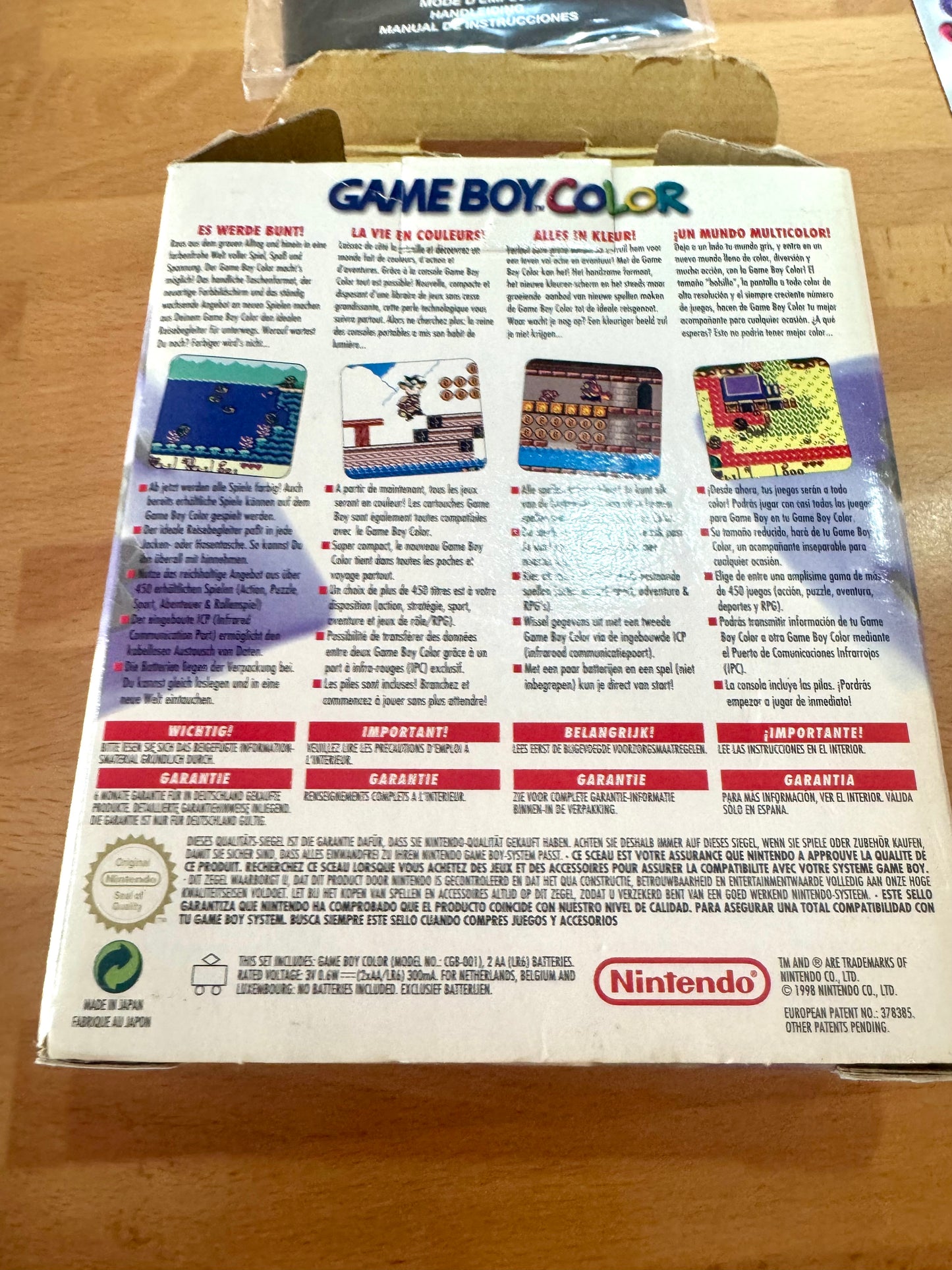 Nintendo Game Boy Color Morada Uva Completa en Caja Original Perfecta Coleccionista