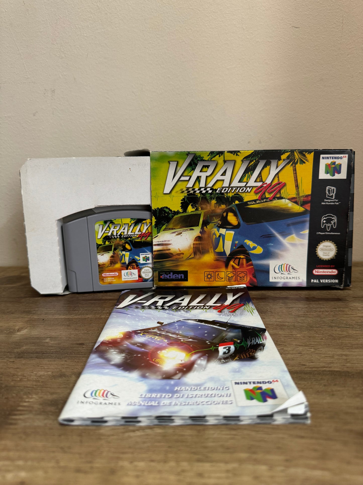 ¡V Rally nintendo 64 completo, cartucho, caja, manual e insert original!